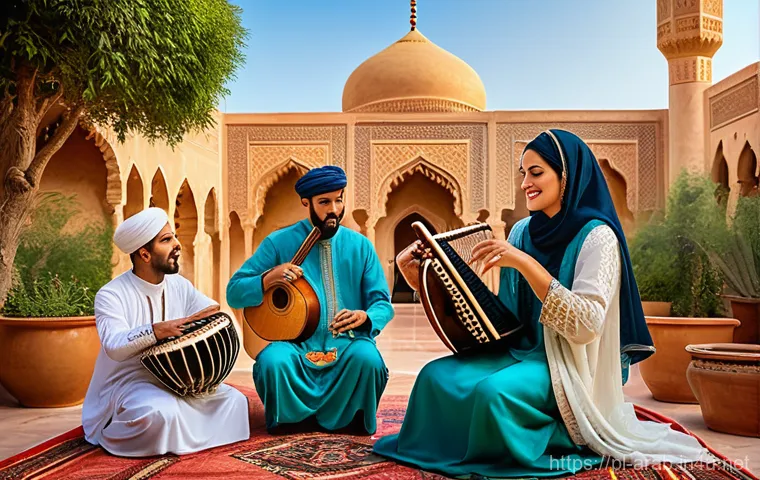 아랍어권에서의 전통 음악 - **A highly detailed, photorealistic image of a collection of traditional Middle Eastern musical inst... 아랍어권에서의 전통 음악 - **A highly detailed, photorealistic image of a collection of traditional Middle Eastern musical inst...