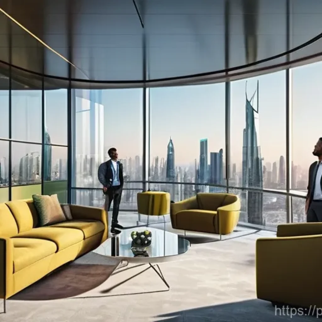 아랍어권에서의 취업 정보 - **Prompt 1: Futuristic Urban Professional Life**
    "A diverse group of young, ambitious profession...