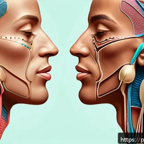 아랍어 자음과 모음 - A detailed educational illustration of Arabic consonant articulation showing a side profile of a hum...